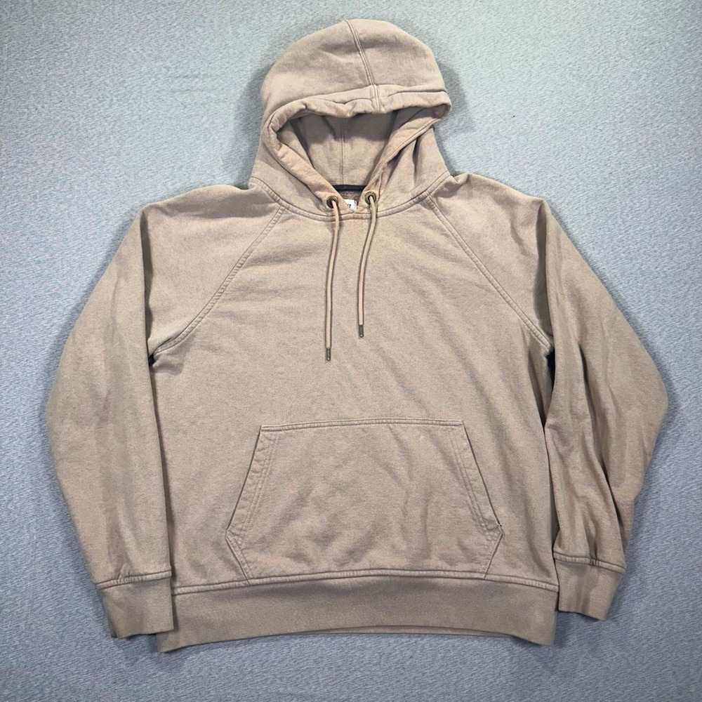 Flint and Tinder 10-Year Pullover Hoodie Men XL Oatmeal Brown Made in USA Raglan